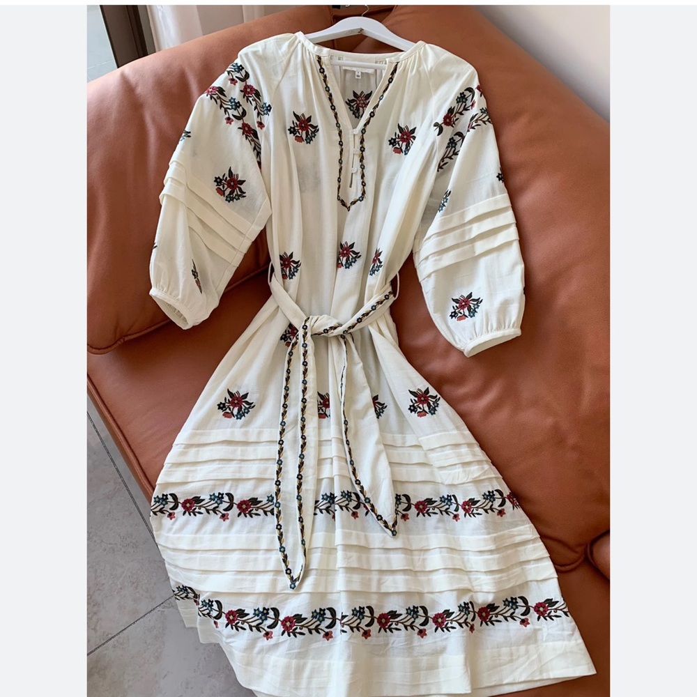 The Great. Prairieland Embroidered Maxi Dress